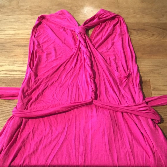 Pink mini dress with long wrap straps - Picture 6 of 7